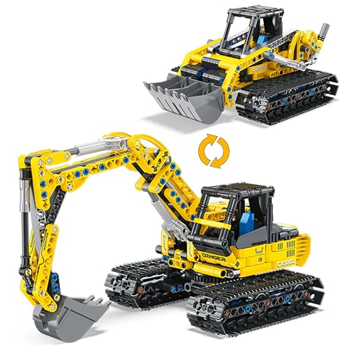 Charmofun 2-in-1 Technik Bagger Planierraupen, Bauspielzeug Set für Jungen und Mädchen Charmofun 2-in-1 Technik Bagger Planierraupen, Bauspielzeug Set für Jungen und Mädchen von Charmofun