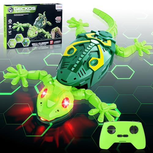 Charmofun Gecko Wandflitzer, Ferngesteuerter Gecko an der Wand Spielzeug, Mit Leuchtenden Led-Augen, Realistische Bewegungen, Interaktives Roboter Spielzeug Geschenk für Jungen Mädchen ab 3 Jahren Charmofun Gecko Wandflitzer, Ferngesteuerter Gecko an der Wand Spielzeug, Mit Leuchtenden Led-Augen, Realistische Bewegungen, Interaktives Roboter Spielzeug Geschenk für Jungen Mädchen ab 3 Jahren von Charmofun