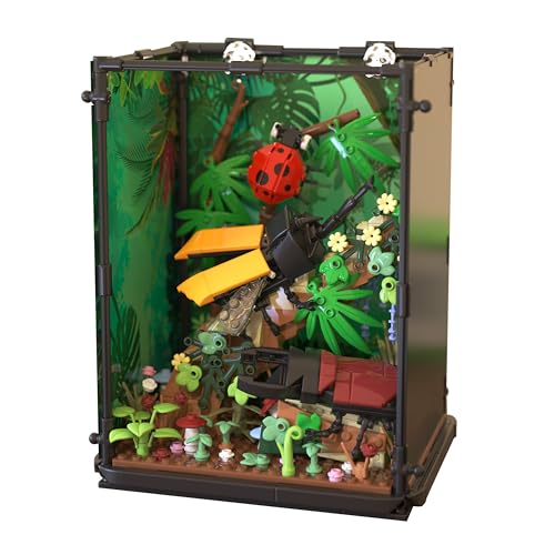 Charmofun Insekten Bausteine Landschaft, Blumen Insekten Tank Bauset mit LED, Klemmbausteine Bausteine Set mit 2 Bauplatten für Kinder ab 8 Jahren, Tropischer Regenwald Insekten Bausatz 552+ PCS Charmofun Insekten Bausteine Landschaft, Blumen Insekten Tank Bauset mit LED, Klemmbausteine Bausteine Set mit 2 Bauplatten für Kinder ab 8 Jahren, Tropischer Regenwald Insekten Bausatz 552+ PCS von Charmofun