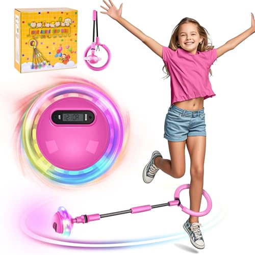Charmofun Springring Fußkreisel, Swing Wheel mit Lichtrad, Blinkender Springring Fußkreisel mit Tragetasche, Jumping Ball Für Geschicklichkeitsspiele Für Kinder Oder Erwachsene von Charmofun