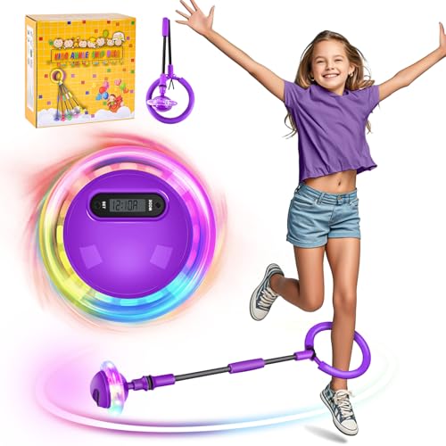Charmofun Springring Fußkreisel, Swing Wheel mit Lichtrad, Blinkender Springring Fußkreisel mit Tragetasche, Jumping Ball Für Geschicklichkeitsspiele Für Kinder Oder Erwachsene von Charmofun
