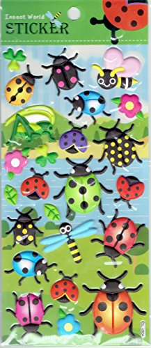 Charo 3D Tiere Insekten Käfer Maikäfer Junikäfer Aufkleber 1 Blatt 220 mm x 90 mm Sticker Basteln Kinder Party von Charo