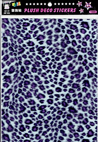 Stoff Fell Plüsch Leopard zum selber ausschneiden Leopard 1 Blatt 270 mm x 180 mm Sticker Basteln Kinder Party von Charo