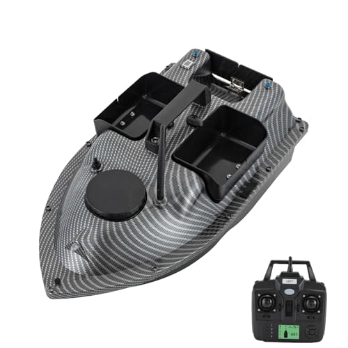 Charocean 500m Futterboot mit GPS 10400mAh Nachtangeln Fischköder Köderboot mit LED-Navigator-Licht, Fernbedienung Futterboote Bait Boat Ferngesteuertes Köderboot, 2 KG Beladung (Grau) von Charocean