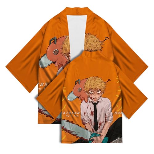 Anime Manga Kettensäge Man Denji Cartoon Kimono Haori, Unisex-Umhang für Kettensägen-Fans, Cosplay oder Geschenk von Charous