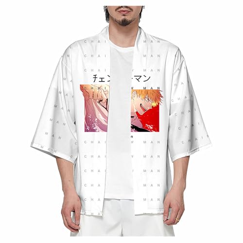 Anime Manga Kettensäge Man Denji Cartoon Kimono Haori, Unisex-Umhang für Kettensägen-Fans, Cosplay oder Geschenk von Charous