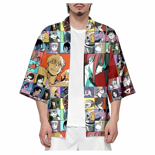 Anime Manga Kettensägen-Mann-Kimono, Haori, 3D-Digitaldruck, Umhang für Kettensägen-Fans, Cosplay oder Geschenk von Charous