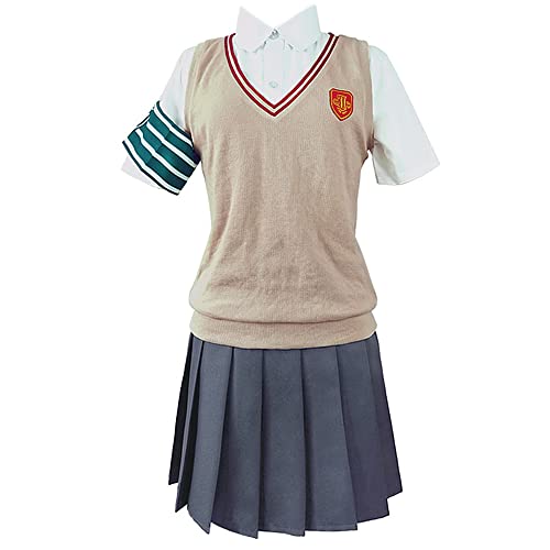 Charous Anime A Certain Scientific Railgun Cosplay Misaka Mikoto Kostüm,JK Schuluniform Für Theme Party Cosplay von Charous