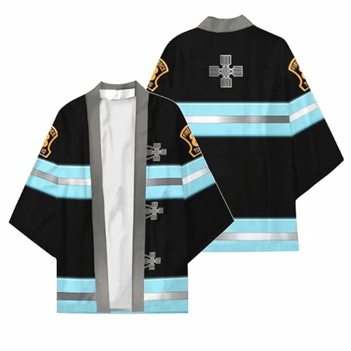 Charous Anime Fire Force Cosplay Shinra Kusakabe Kimono Haori, Unisex Umhang für Manga, Cosplay oder Festival Geschenk Charous Anime Fire Force Cosplay Shinra Kusakabe Kimono Haori, Unisex Umhang für Manga, Cosplay oder Festival Geschenk von Charous