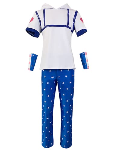 Charous Anime JoJo's Bizarre Adventure Cosplay Johnny Joestar Kostüm Uniform Set Für Festival Cosplay,Blau,3XL von Charous