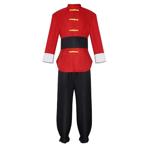 Charous Anime Manga Ranma 1/2 Cosplay Saotome Ranma Kostüm, Unisex-KungFu-Uniform-Set für Cosplay-Geschenk Charous Anime Manga Ranma 1/2 Cosplay Saotome Ranma Kostüm, Unisex-KungFu-Uniform-Set für Cosplay-Geschenk von Charous