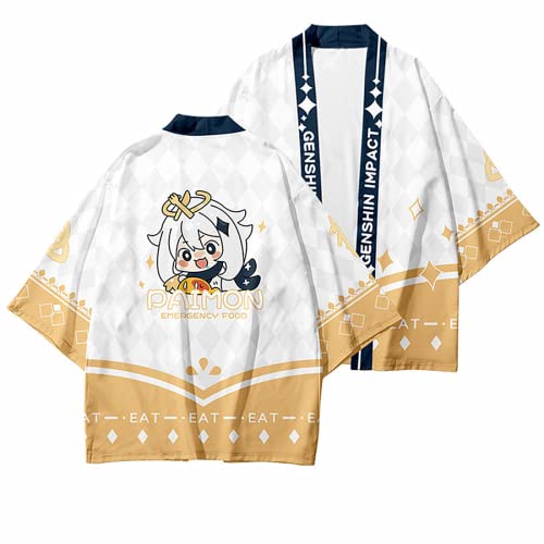 Charous Genshin Impact Cosplay Paimon Kimono Haori, Unisex-Umhang Für Spiele Cosplay Oder Festival-Geschenk,Orange-2,M Charous Genshin Impact Cosplay Paimon Kimono Haori, Unisex-Umhang Für Spiele Cosplay Oder Festival-Geschenk,Orange-2,M von Charous