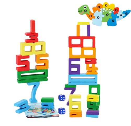 Chasefun Zahlenbausteine, Holzzahlenbausteine für Kinder ab 3 Jahren, Freunde von 10 Blöcken, sensorische Zahlenblöcke, Geschenk für Jungen und Mädchen (28 Stück) von Chasefun