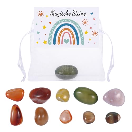 ChauLanBow 10 Set Glückssteine für Kinder, Edelsteine für Kinder mit Grußkarten, Mitgebsel Kindergeburtstag, Glücksbringer, Kleine Glückssteine Geschenke zu Kindergarten, Einschulung, Taufe ChauLanBow 10 Set Glückssteine für Kinder, Edelsteine für Kinder mit Grußkarten, Mitgebsel Kindergeburtstag, Glücksbringer, Kleine Glückssteine Geschenke zu Kindergarten, Einschulung, Taufe von ChauLanBow