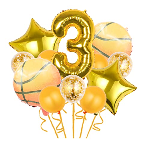 12 Stück Basketball-Themen-Luftballons, Basketball-Themen-Dekorationen, Gold-Konfetti-Ballon, Folien-Ballon, Stern-Ballon für Basketball, Sport, Thema, 3. Geburtstag, Partyzubehör, Goldzahl 12 Stück Basketball-Themen-Luftballons, Basketball-Themen-Dekorationen, Gold-Konfetti-Ballon, Folien-Ballon, Stern-Ballon für Basketball, Sport, Thema, 3. Geburtstag, Partyzubehör, Goldzahl von Chaungfu