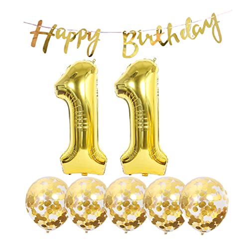 2 Luftballons Zahl 11 Gold+5 Konfetti Luftballons+gold banner Folienballon 11.Geburtstags deko Männer frauen 11 Jahr Geburtstags deko Zahlenballon 11 Luftballons 11 Geburtstags Mann frau 2 Luftballons Zahl 11 Gold+5 Konfetti Luftballons+gold banner Folienballon 11.Geburtstags deko Männer frauen 11 Jahr Geburtstags deko Zahlenballon 11 Luftballons 11 Geburtstags Mann frau von Chaungfu