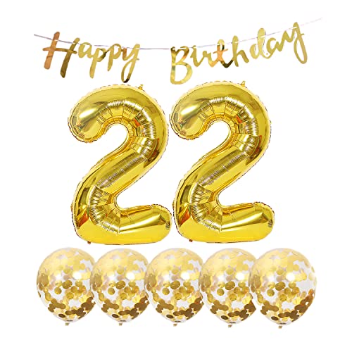 2 Luftballons Zahl 22 Gold+5 Konfetti Luftballons+gold banner Folienballon 22.Geburtstags deko Männer frauen 22 Jahr Geburtstags deko Zahlenballon 22 Luftballons 22 Geburtstags Mann frau 2 Luftballons Zahl 22 Gold+5 Konfetti Luftballons+gold banner Folienballon 22.Geburtstags deko Männer frauen 22 Jahr Geburtstags deko Zahlenballon 22 Luftballons 22 Geburtstags Mann frau von Chaungfu