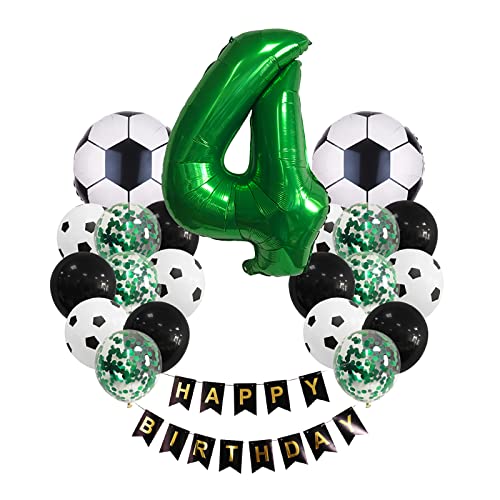 Fußball Luftballons Set 4. Geburtstag Deko, Fußball Luftballon 4. Geburtstag Grün, Geburtstagsdeko Jungen 4 Jahr, 4 Ballon Fußball Deko, 4.Geburtstagsdeko Fußball, Happy Birthday Girlande Fußball Luftballons Set 4. Geburtstag Deko, Fußball Luftballon 4. Geburtstag Grün, Geburtstagsdeko Jungen 4 Jahr, 4 Ballon Fußball Deko, 4.Geburtstagsdeko Fußball, Happy Birthday Girlande von Chaungfu