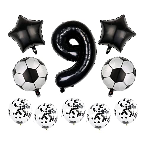 Fußball Luftballons Set 9. Geburtstagsdeko 32'' Luftballons Zahl 9 Folienballon Fussball FolienBallon, Stern Ballon, Konfetti Ballon für Fußball Themenfeier Fußball Luftballons Set 9. Geburtstagsdeko 32'' Luftballons Zahl 9 Folienballon Fussball FolienBallon, Stern Ballon, Konfetti Ballon für Fußball Themenfeier von Chaungfu