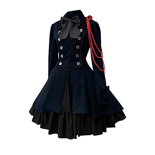 Chdirnely Damen Mittelalter Kleid Rundhals Langarm Gothic Kleider Renaissance Mittelalter Kostüm Cosplay Outfits Viktorianische Faschingskleider Übergröße Abendkleider, dunkelblau, 48 Chdirnely Damen Mittelalter Kleid Rundhals Langarm Gothic Kleider Renaissance Mittelalter Kostüm Cosplay Outfits Viktorianische Faschingskleider Übergröße Abendkleider, dunkelblau, 48 von Chdirnely