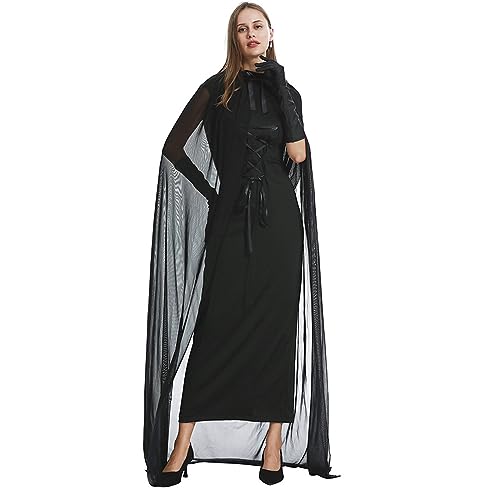Chdirnely Kostüm für Erwachsene, mittelalterliches Vintage-Party-Cosplay-Kleid mit Kapuze, Renaissance-Kostüm, viktorianische Kleider, Halloween-Kostüm für Damen von Chdirnely