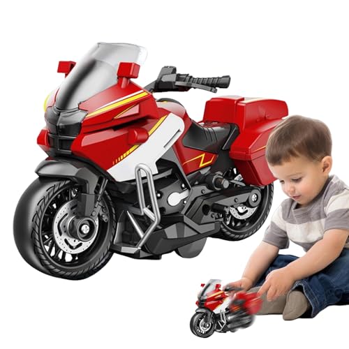 Chdnhe Modell Motorrad,Dirt Bike Spielzeug mit Sound und Licht | Reibungsangetriebenes Realistisches Motorrad für Tisch Nachttisch Reise | Tisch Dekoration Nachttisch Deko von Chdnhe