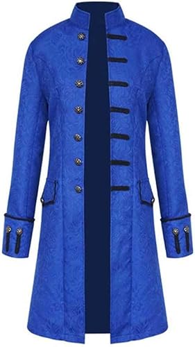 CheJooe Herren Mittelalter Steampunk Frack Kostüm Vintage Gothic Jacke Viktorianische Uniform Lange Smoking Karneval Cosplay Halloween Vampir Party Piraten Mantel, blau, XXL CheJooe Herren Mittelalter Steampunk Frack Kostüm Vintage Gothic Jacke Viktorianische Uniform Lange Smoking Karneval Cosplay Halloween Vampir Party Piraten Mantel, blau, XXL von CheJooe