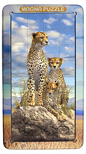 Cheatwell Games 31200 3D Magna Portrait Puzzle-Cheetahs, Various von Cheatwell Games