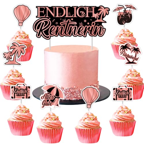 Cheereveal 13 Stück Ruhestand Cake Deko, Schwarz Roségold Endlich Rentnerin Cake Topper, Feierabend Alles Gute Cupcake Toppers, Ruhestand Thematische Party Dekorationen Zubehör für Frauen Cheereveal 13 Stück Ruhestand Cake Deko, Schwarz Roségold Endlich Rentnerin Cake Topper, Feierabend Alles Gute Cupcake Toppers, Ruhestand Thematische Party Dekorationen Zubehör für Frauen von Cheereveal