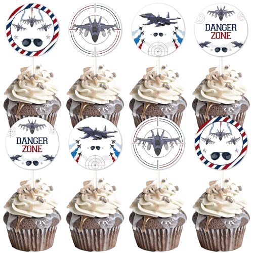 Cheereveal 24 Stück Kampfpilot Cupcake Topper, roter und blauer Kampfjet/Flugzeug/Flugzeug/Luftwaffe/Cupcake Picks, Aviator Aviation Thema Babyparty Geburtstagsparty Dekoration Zubehör Cheereveal 24 Stück Kampfpilot Cupcake Topper, roter und blauer Kampfjet/Flugzeug/Flugzeug/Luftwaffe/Cupcake Picks, Aviator Aviation Thema Babyparty Geburtstagsparty Dekoration Zubehör von Cheereveal