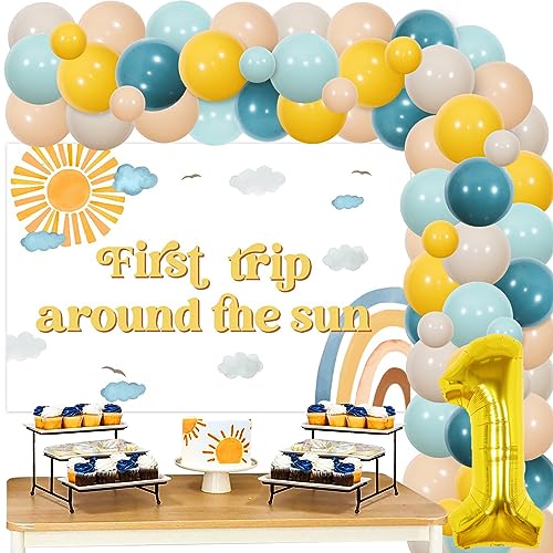 Erste Reise um die Sonne Geburtstagsdekorationen, Boho Sun Ballongirlanden-Kit zum 1. Geburtstag mit Sonnenhintergrund Nummer 1 Folienballon für Sonnenzubehör zum ersten Geburtstag Erste Reise um die Sonne Geburtstagsdekorationen, Boho Sun Ballongirlanden-Kit zum 1. Geburtstag mit Sonnenhintergrund Nummer 1 Folienballon für Sonnenzubehör zum ersten Geburtstag von Cheereveal