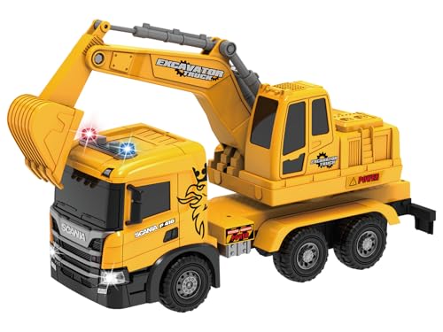 Cheerful Toys Großes Bagger Spielzeug - Scania Fahrzeug Baustellenfahrzeuge Sandkasten LKW Auto Kinderspielzeug mit Sound und Licht für ab 3 4 5 6 7 8 Jahre Junge Kinder Cheerful Toys Großes Bagger Spielzeug - Scania Fahrzeug Baustellenfahrzeuge Sandkasten LKW Auto Kinderspielzeug mit Sound und Licht für ab 3 4 5 6 7 8 Jahre Junge Kinder von Cheerful Toys