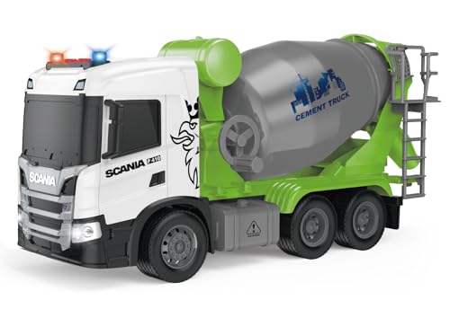 Cheerful Toys Kinder Betonmischer - Scania 30,8cm Betonmisch Fahrzeuge mit Licht und Sound, LKW Mischwagen Lastwagen Spielzeug für Jungen 3 4 5 6 Jahre von Cheerful Toys