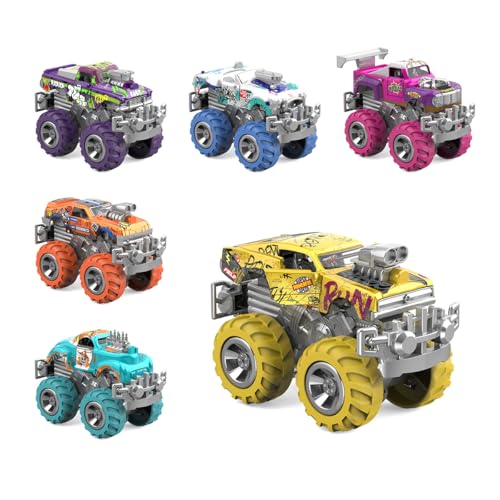 Cheerful Toys Monster Truck Spielzeug 6 Stück 10cm Metall Racer Spielzeugautos mit großen Gummirädern, Zurückziehkraft für Kinder ab 3-8 Jahren Cheerful Toys Monster Truck Spielzeug 6 Stück 10cm Metall Racer Spielzeugautos mit großen Gummirädern, Zurückziehkraft für Kinder ab 3-8 Jahren von Cheerful Toys