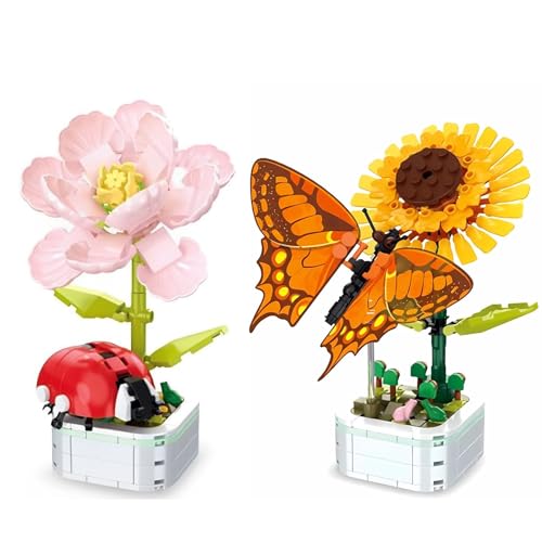 Cheerix Blumen Bausteine Set, Klemmbausteine Blumen, Blume mit Vase Building Toys, DIY Bauspielzeugsets Bouquet Baustein, Home Garden Office Dekors und Party Gunst Geschenk, Spielzeug, Heimdekoration Cheerix Blumen Bausteine Set, Klemmbausteine Blumen, Blume mit Vase Building Toys, DIY Bauspielzeugsets Bouquet Baustein, Home Garden Office Dekors und Party Gunst Geschenk, Spielzeug, Heimdekoration von Cheerix