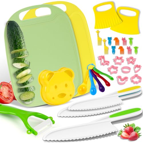 Cheffun Kindermesser ab 3 4 5 6 Jahre 33 Teile KinderKüchenset mit Schäler, Kinder Messer, Schneidebrett, Formformen KinderKüchenmesser, Montessori Spielzeug Geschenke für Kinder ab 3 4 5 6 Jahre Cheffun Kindermesser ab 3 4 5 6 Jahre 33 Teile KinderKüchenset mit Schäler, Kinder Messer, Schneidebrett, Formformen KinderKüchenmesser, Montessori Spielzeug Geschenke für Kinder ab 3 4 5 6 Jahre von Cheffun
