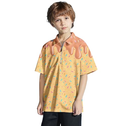 Chejarity Jungen Poloshirt Süßigkeiten Muster Kurzarm Reißverschluss Kragen T-Shirt Sommer Oberteil Cartoon Muster Freizeithemd Atmungsaktiv Kinderbekleidung Streetwear für Kinder Chejarity Jungen Poloshirt Süßigkeiten Muster Kurzarm Reißverschluss Kragen T-Shirt Sommer Oberteil Cartoon Muster Freizeithemd Atmungsaktiv Kinderbekleidung Streetwear für Kinder von Chejarity
