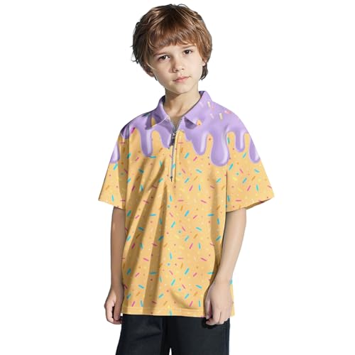 Chejarity Jungen Poloshirt Süßigkeiten Muster Kurzarm Reißverschluss Kragen T-Shirt Sommer Oberteil Cartoon Muster Freizeithemd Atmungsaktiv Kinderbekleidung Streetwear für Kinder Chejarity Jungen Poloshirt Süßigkeiten Muster Kurzarm Reißverschluss Kragen T-Shirt Sommer Oberteil Cartoon Muster Freizeithemd Atmungsaktiv Kinderbekleidung Streetwear für Kinder von Chejarity