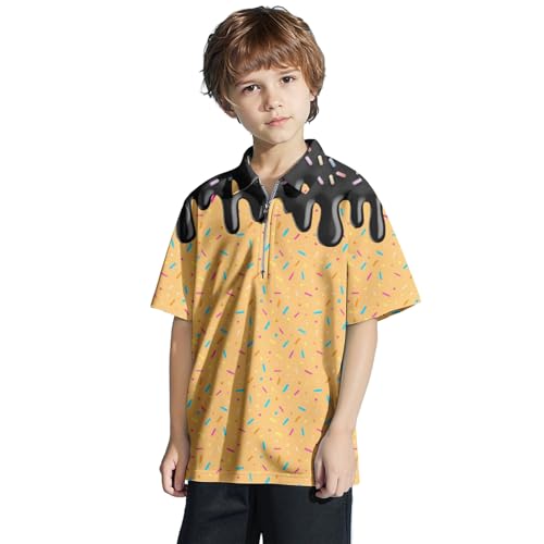 Chejarity Jungen Poloshirt Süßigkeiten Muster Kurzarm Reißverschluss Kragen T-Shirt Sommer Oberteil Cartoon Muster Freizeithemd Atmungsaktiv Kinderbekleidung Streetwear für Kinder Chejarity Jungen Poloshirt Süßigkeiten Muster Kurzarm Reißverschluss Kragen T-Shirt Sommer Oberteil Cartoon Muster Freizeithemd Atmungsaktiv Kinderbekleidung Streetwear für Kinder von Chejarity