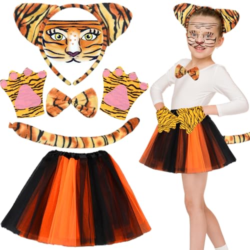 Cheloveer Tiger Kostüm Kinder, 7PCSTiger Kostüm Damen, Tiger Kostüm Tierkostüm Kinder, Fliege Stirnband Tiger Tattoo Tutu-Rock Schwanz Und Handschuhe Tiger Kostüm Erwachsene Für Karneval TigerKostüm Cheloveer Tiger Kostüm Kinder, 7PCSTiger Kostüm Damen, Tiger Kostüm Tierkostüm Kinder, Fliege Stirnband Tiger Tattoo Tutu-Rock Schwanz Und Handschuhe Tiger Kostüm Erwachsene Für Karneval TigerKostüm von Cheloveer