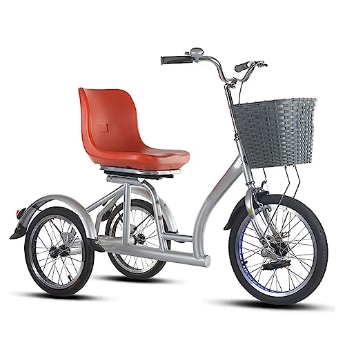 Erwachsener und älterer Dreirad mit beweglicher Sitz - Cruiser -Fahrrad im Freien mit Feststellbremshebel und vorderem Korb - Höhenverstellbarer Lenker und großes Trike zum Einkaufen und Reisen von ChenYuNiu