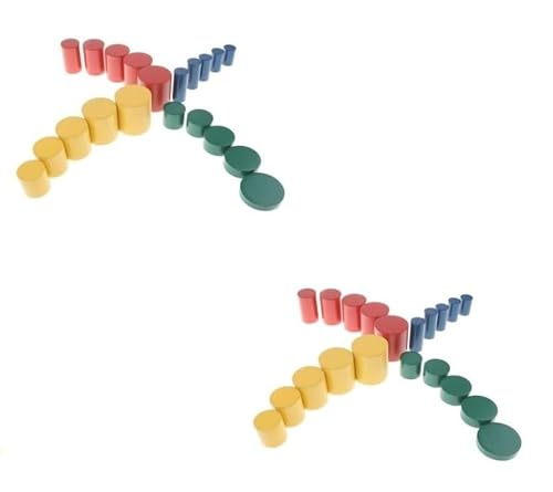 Chencunquangod Holzzylinder-Set, bunt, Montessori-sensorische Zylinder, Früherziehung, Holzblöcke, 2 Stück Chencunquangod Holzzylinder-Set, bunt, Montessori-sensorische Zylinder, Früherziehung, Holzblöcke, 2 Stück von Chencunquangod