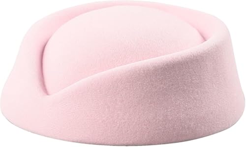 Chencunquangod Stewardess Hut für Damen, Filz, Flugbegleiter, Baskenmütze, Uniform, Cosplay-Zubehör für Damen, Verkleidung (Rosa) von Chencunquangod