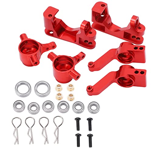 Aluminum Alloy Upgrade Parts Set for Traxxas 1/10 Slash 4x4, Lightweight 68g Metal Accessories, Includes C Blocks, Steering Cups, Rear Axle Seats, Bearings, for Faster and Smoother (Red) von ChengyuWei