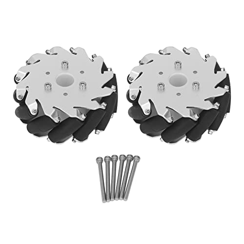 ChengyuWei 2 Sets 127mm Omni Directional Wheels Kit, 45KG Load Capacity, DIY Education Robot Car Chassis Accessory, 12 Rubber Rollers for Stable Movement, Aluminum Alloy Material, Multiple (Left) von ChengyuWei