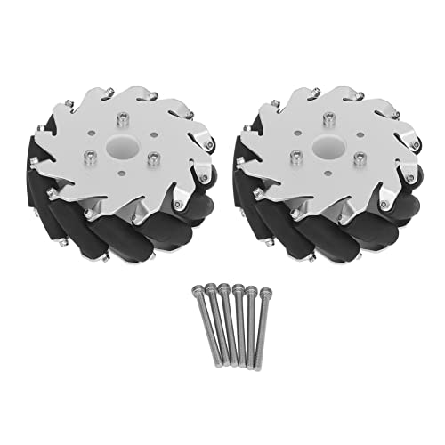ChengyuWei 2 Sets 127mm Omni Directional Wheels Kit, 45KG Load Capacity, DIY Education Robot Car Chassis Accessory, 12 Rubber Rollers for Stable Movement, Aluminum Alloy Material, Multiple (Right) von ChengyuWei