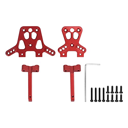ChengyuWei Aluminium Alloy Front Rear Shock Tower for 1/18 RC Car, Adjustable Angle, Easy Installation, Enhanced Stability, Perfect Upgrade Accessory (Red) von ChengyuWei
