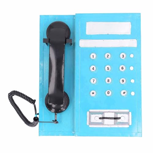 Retro -Telefonmodell, Vintage -Telefonmodell, Simulation Old Fashioned Telefon mit Premium -Eisenweiterung, dekorative Rollenspiel -Requisite für Wohnkultur, Café, Hotel, 25x13x30 (Blue) von ChengyuWei