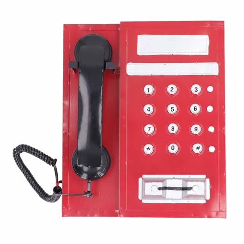 Retro -Telefonmodell, Vintage -Telefonmodell, Simulation Old Fashioned Telefon mit Premium -Eisenweiterung, dekorative Rollenspiel -Requisite für Wohnkultur, Café, Hotel, 25x13x30 (Red) von ChengyuWei