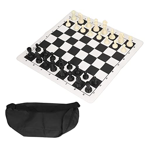 Tragbares Schach-Dame-Set, Schach-Set Aller Zeiten, zusammenklappbare, aufrollbare Schachspiel-Sets mit Aufbewahrungstasche, internationales Schach-Set von ChengyuWei